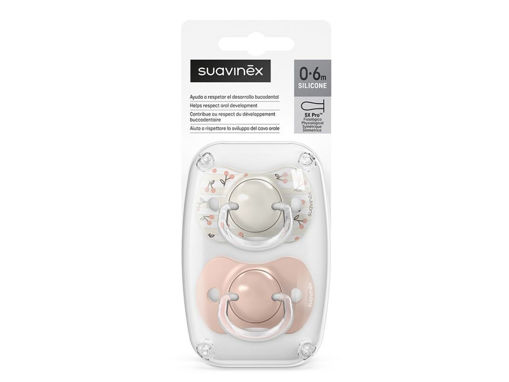 Suavinex Succhietto Birdies Rosa Fisiologico 0-6 mesi (2 pz)