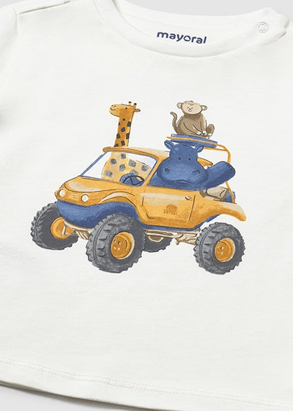 Maglietta Neonato Mayoral Stampa Animali su Jeep