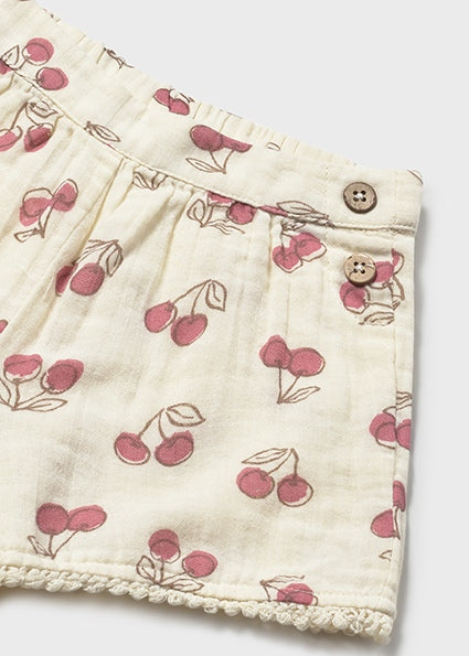 Shorts neonata stampa ciliegie Mayoral