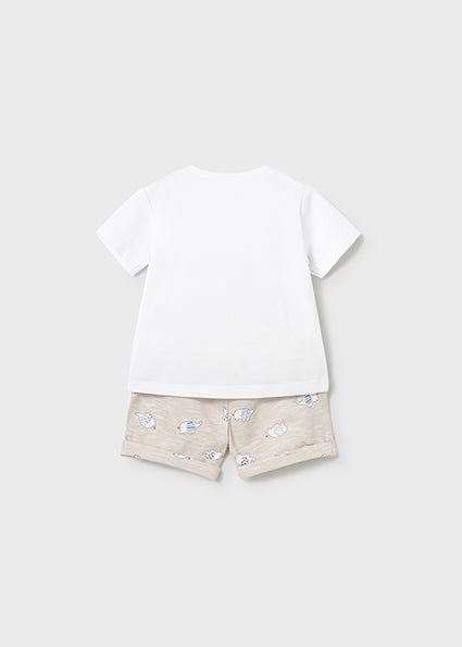 Completo neonato t-shirt e shorts elefantini Mayoral