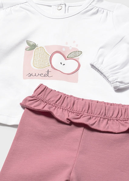 Completo pantalone lungo e maglia manica lunga neonata Mayoral