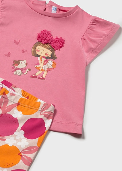 Completo maglietta e leggings neonata con bambolina Mayoral