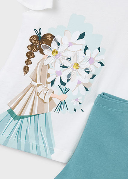 Completo bambina t-shirt e leggings Mayoral