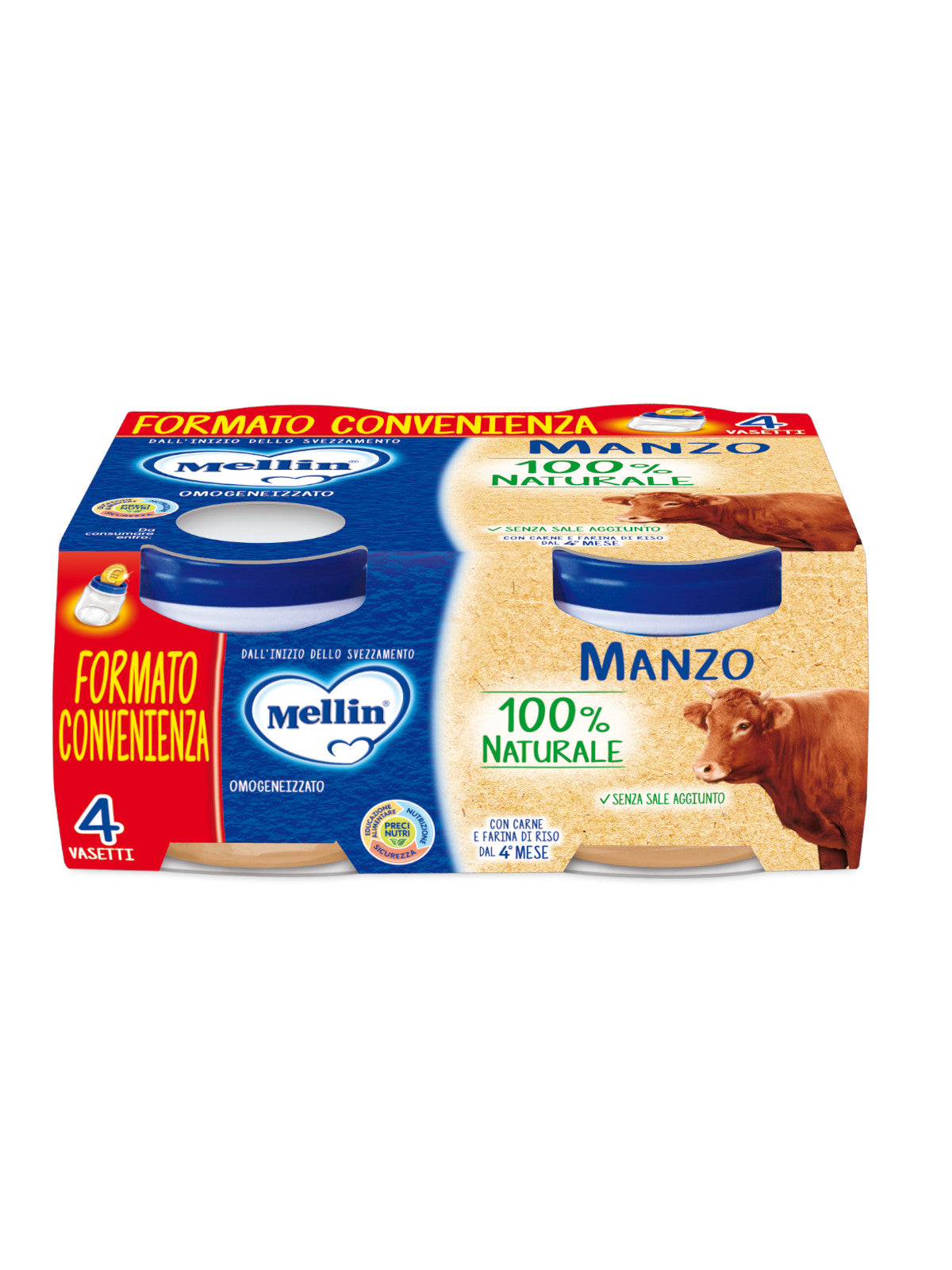 MELLIN OMOGENEIZZATO CARNE MANZO 4x80GR