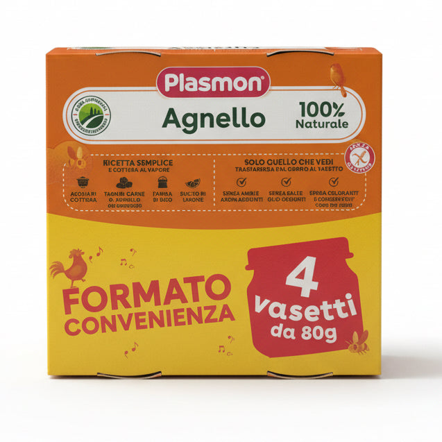 PLASMON OMOGENEIZZATO CARNE Agnello 4x80GR