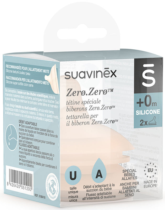 Suavinex Tettarella Silicone Zero.Zero Speciale Allattamento 2pz Light