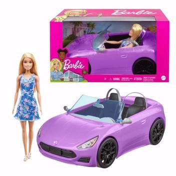 Barbie bambola bionda con decappottabile viola Mattel HBY29