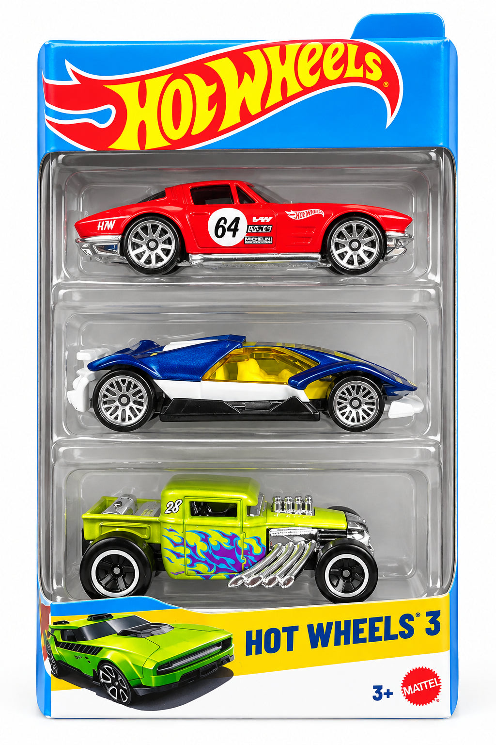Set 3 macchinine Hot Wheels in scala 1:64
