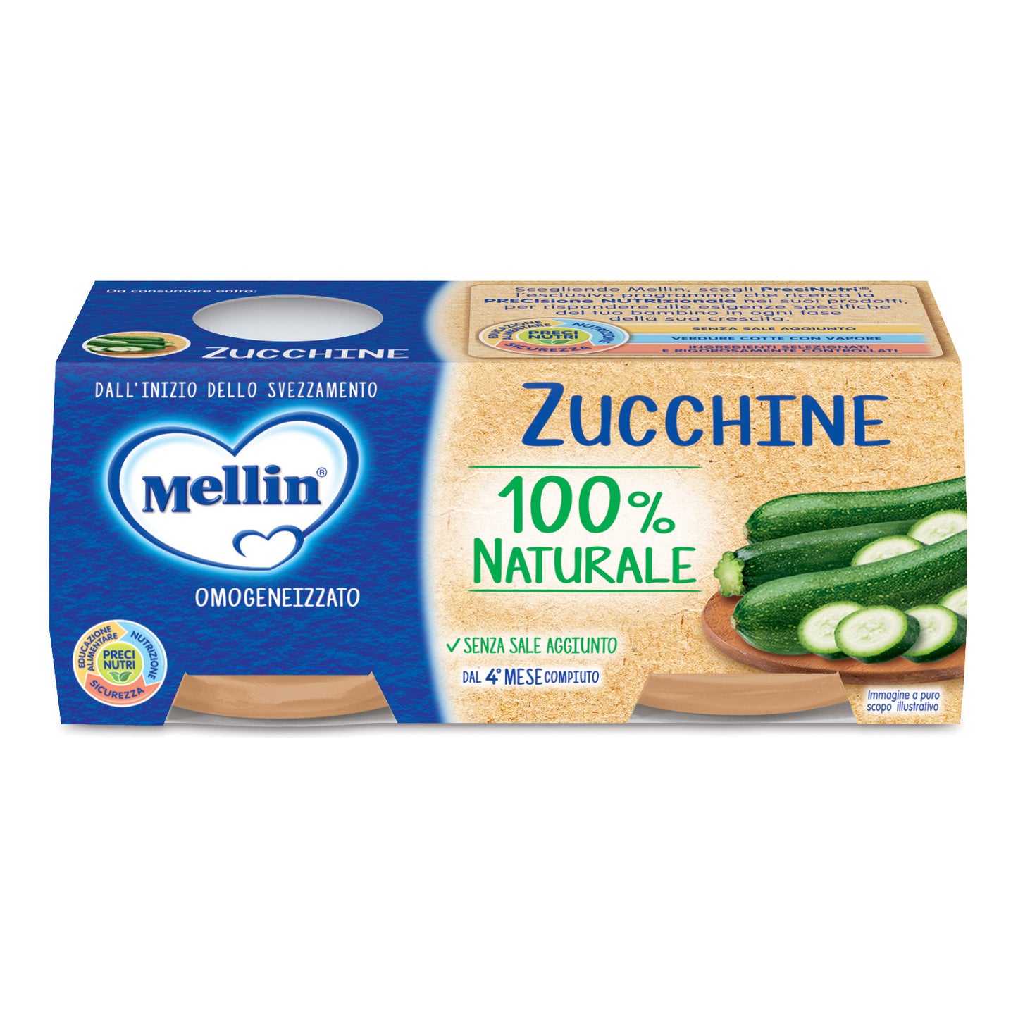 Omogeneizzato Zucchine 2×80 g Mellin