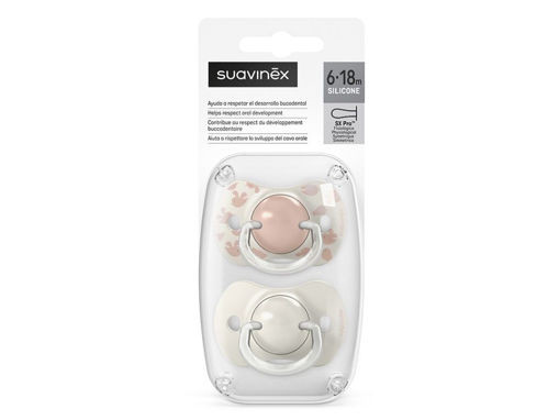 Suavinex Succhietto Birdies Rosa Fisiologico 6-18 mesi (2 pz)