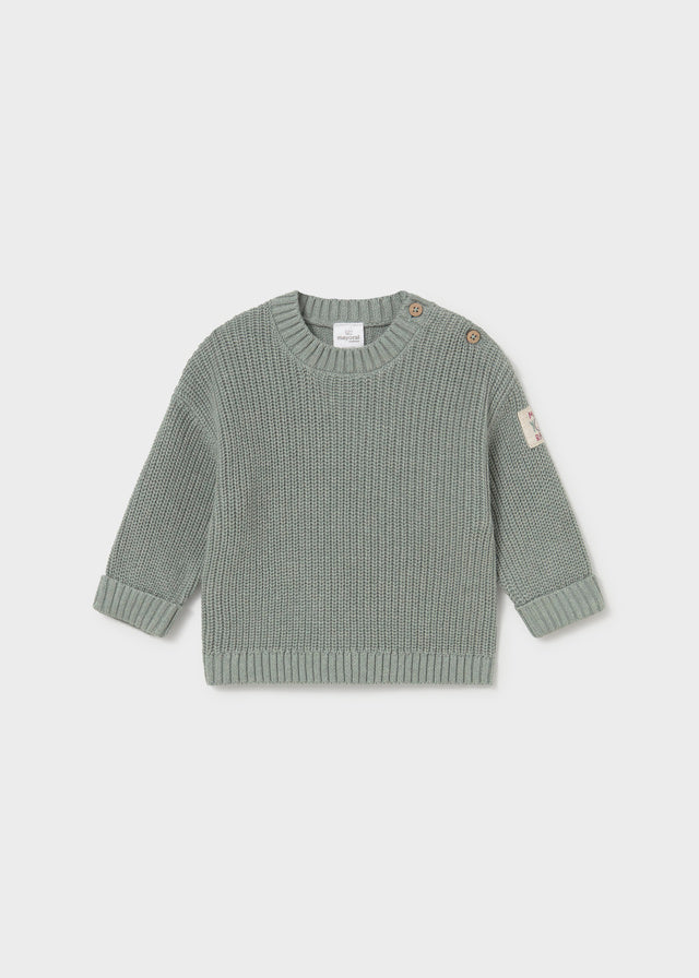 Maglione Neonato in Maglia a Coste con Collo Tondo Mayoral