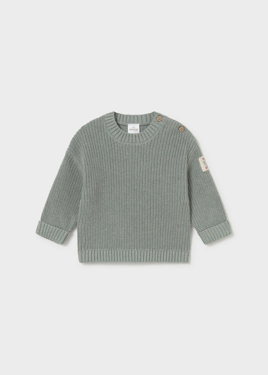 Maglione Neonato in Maglia a Coste con Collo Tondo Mayoral