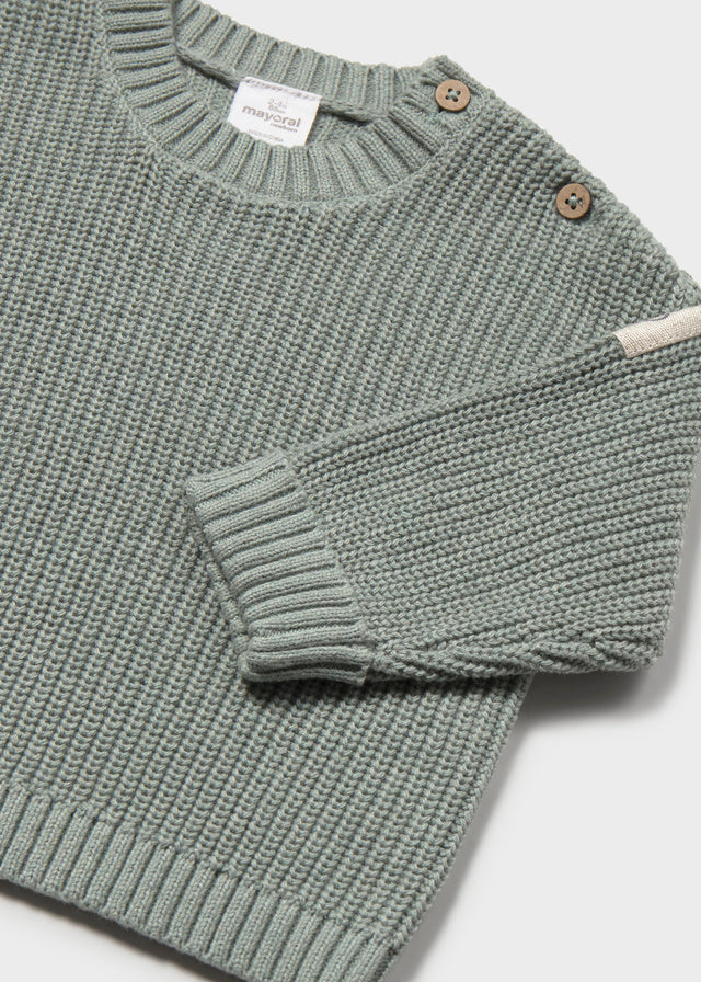 Maglione Neonato in Maglia a Coste con Collo Tondo Mayoral