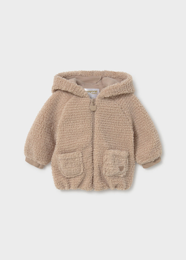 Felpa in Pelliccia con Zip e Cappuccio con Orecchie Neonata Mayoral