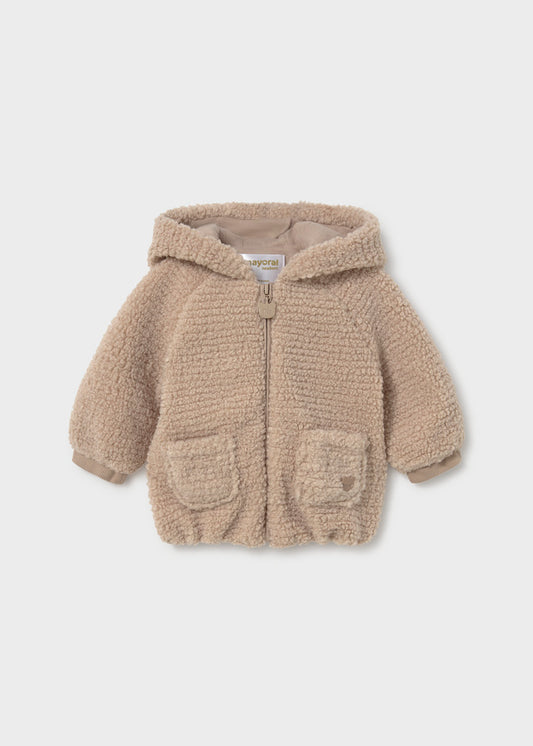 Felpa in Pelliccia con Zip e Cappuccio con Orecchie Neonata Mayoral
