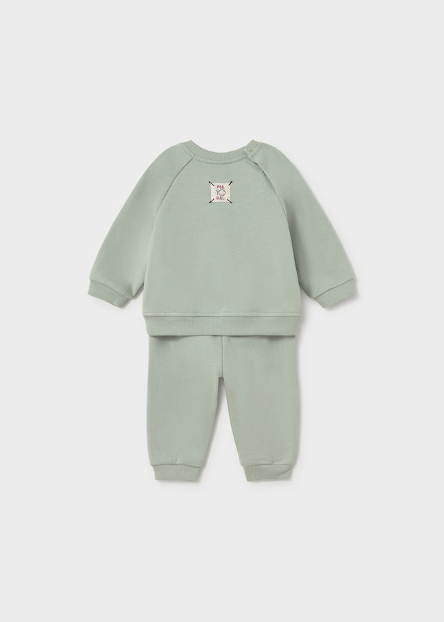 Tuta Neonato Unisex 2 Pezzi con Felpa e Pantalone Verde Acqua Mayoral