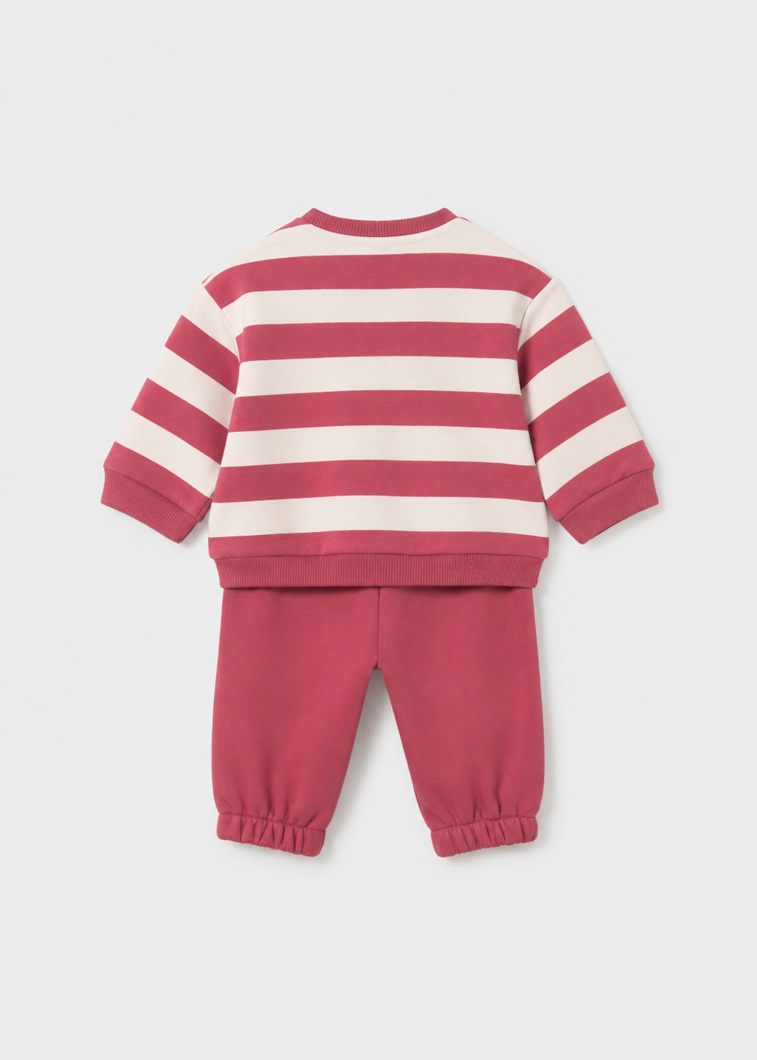 Completo Neonato con Felpa a Righe Bordeaux e Pantalone Bordeaux Mayoral