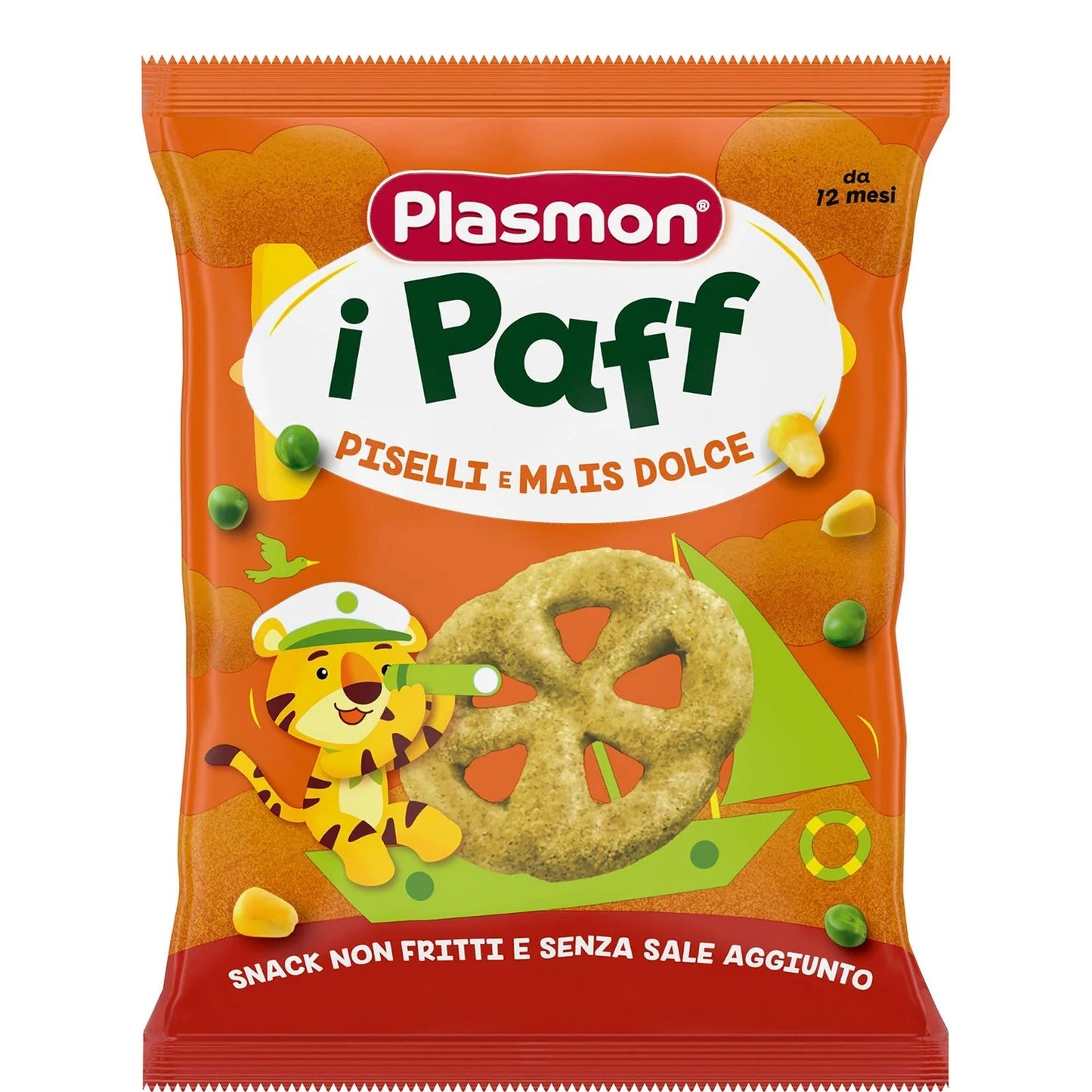 Snack Paff Piselli e Mais 15 g Plasmon