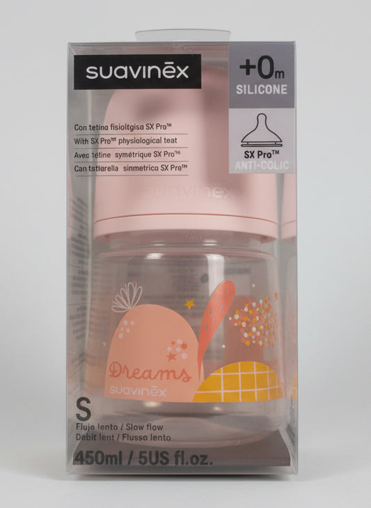 Suavinex Dreams Biberon 150 ml Rosa Chiaro (0+ mesi)