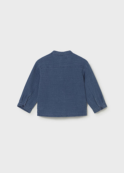 Camicia bambu' manica lunga blu neonato Mayoral