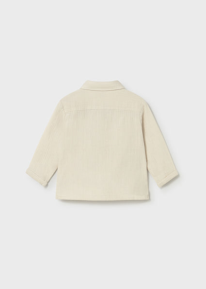 Camicia bambu' manica lunga beige neonato Mayoral