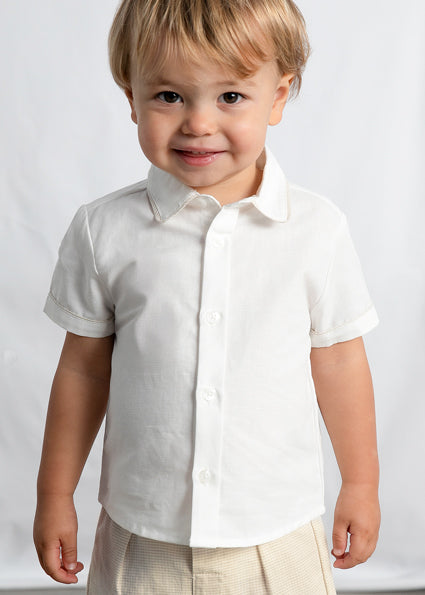 Completo neonato elegante con camicia e bermuda Mayoral