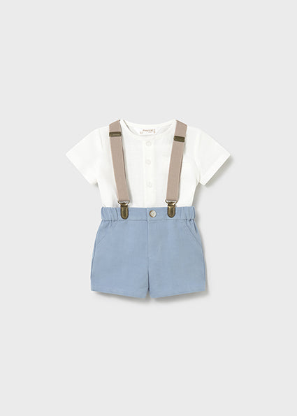 Completo neonato elegante con bretelle Mayoral
