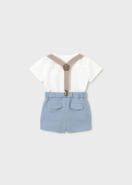 Completo neonato elegante con bretelle Mayoral