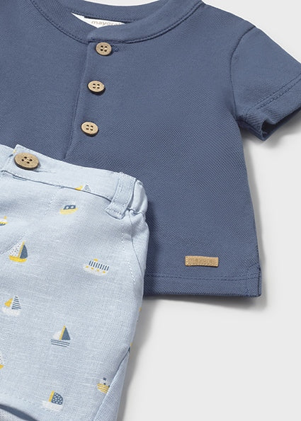 Completo pantaloncino e polo neonato Mayoral