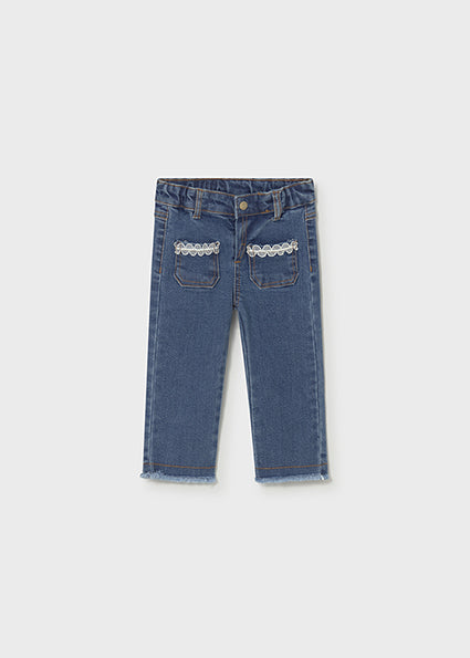 Jeans neonata con dettagli in pizzo Mayoral