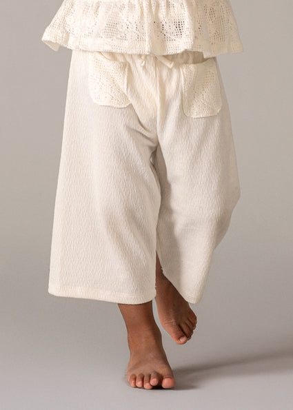 Completo bianco pantalone lungo e top neonata Mayoral