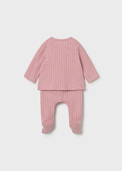 Completo neonata incrociato in maglia Mayoral