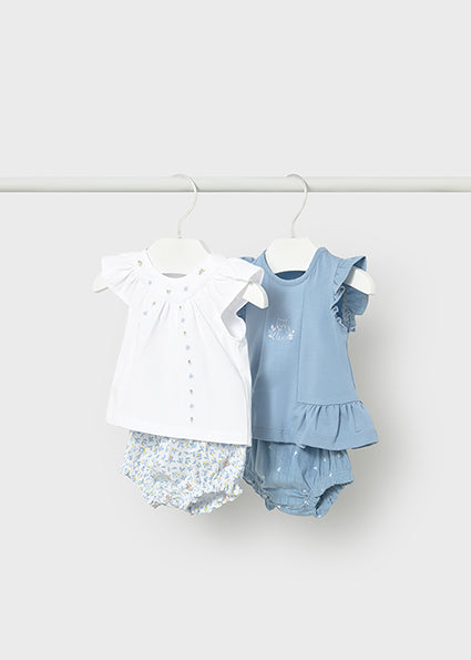 Completo pantaloncino e maglietta neonata Mayoral