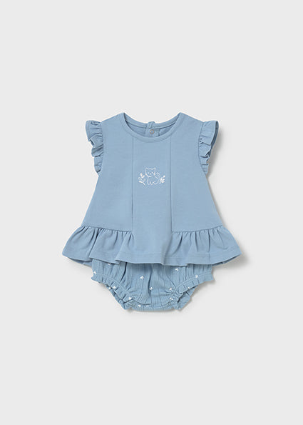 Completo pantaloncino e maglietta neonata Mayoral