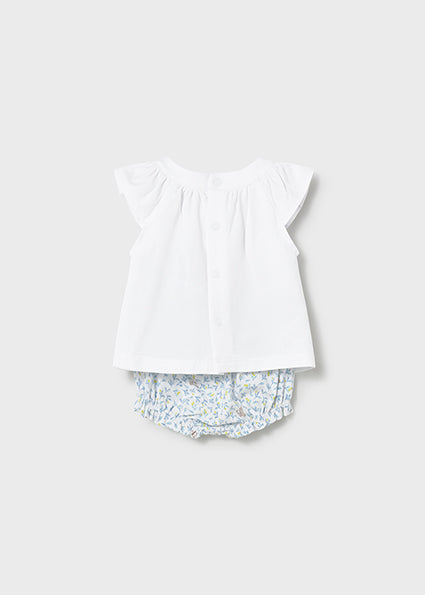 Completo pantaloncino e maglietta neonata Mayoral