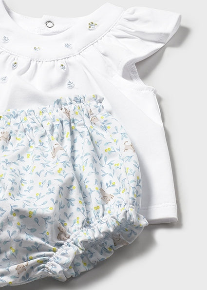 Completo pantaloncino e maglietta neonata Mayoral