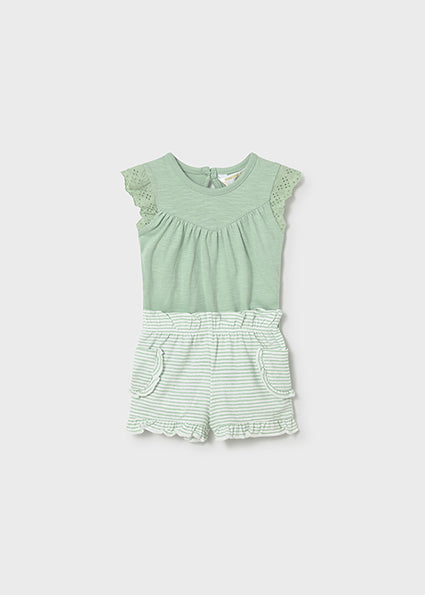 Completo pantaloncino e body neonata Mayoral