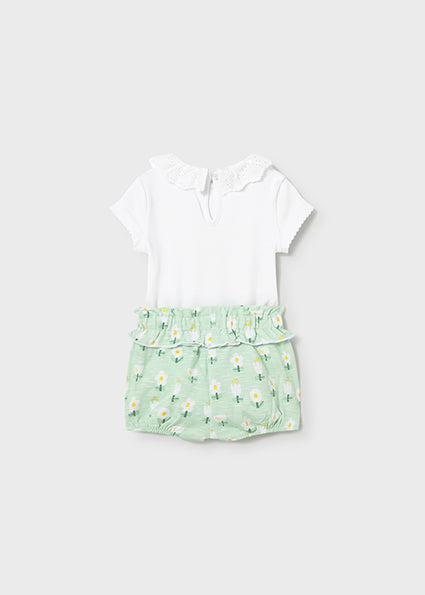 Completo pantaloncino e body neonata Mayoral