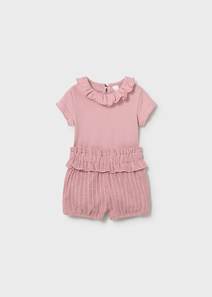 Completo pantaloncino e body neonata Mayoral