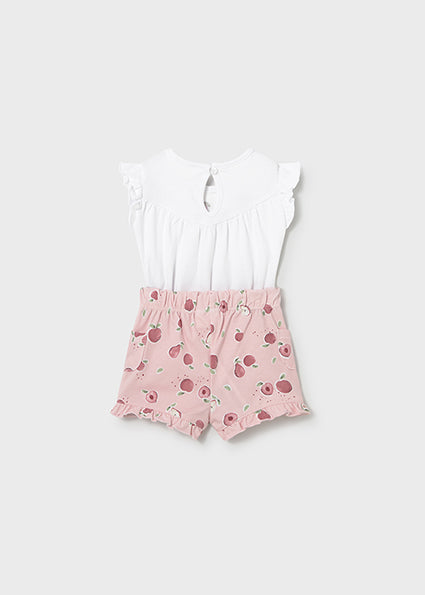 Completo pantaloncino e body neonata Mayoral