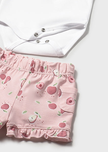 Completo pantaloncino e body neonata Mayoral