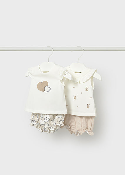 Completo neonata con blusa e coulotte Mayoral