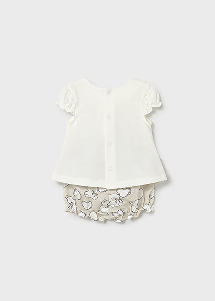 Completo neonata con blusa e coulotte Mayoral