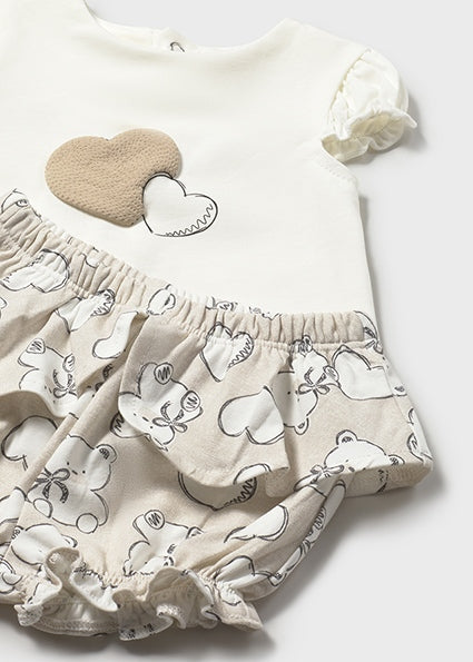 Completo neonata con blusa e coulotte Mayoral