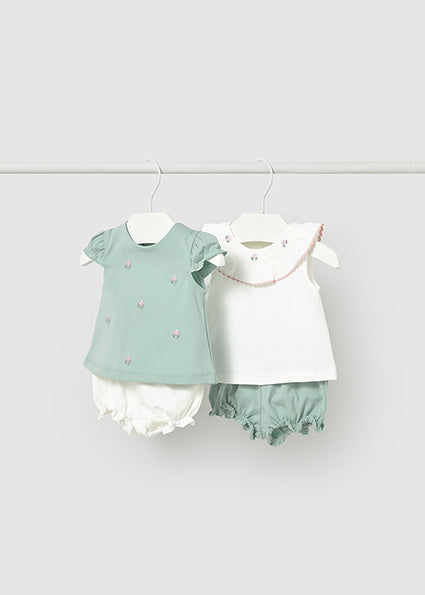 Completo neonata con blusa e coulotte Mayoral