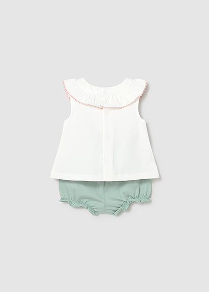 Completo neonata con blusa e coulotte Mayoral