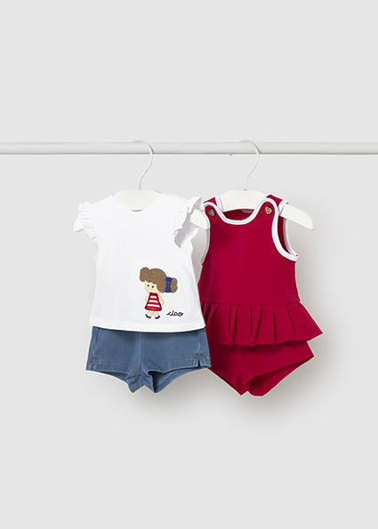 Completo pantaloncino e maglietta neonata Mayoral