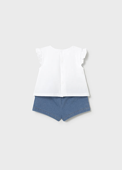 Completo pantaloncino e maglietta neonata Mayoral