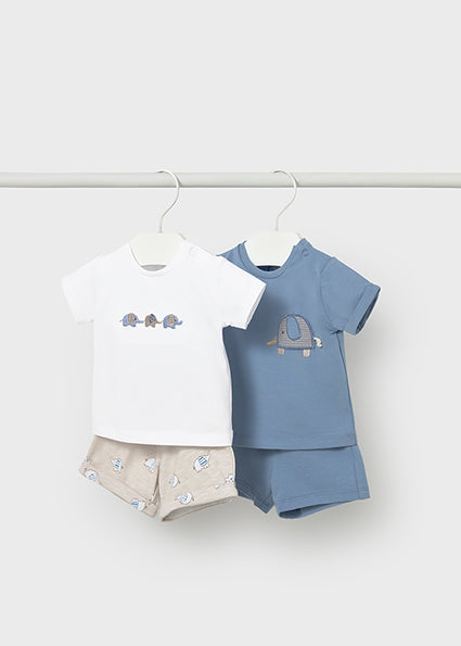 Completo neonato t-shirt e shorts elefantini Mayoral