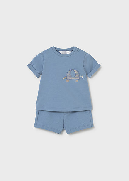 Completo neonato t-shirt e shorts elefantini Mayoral